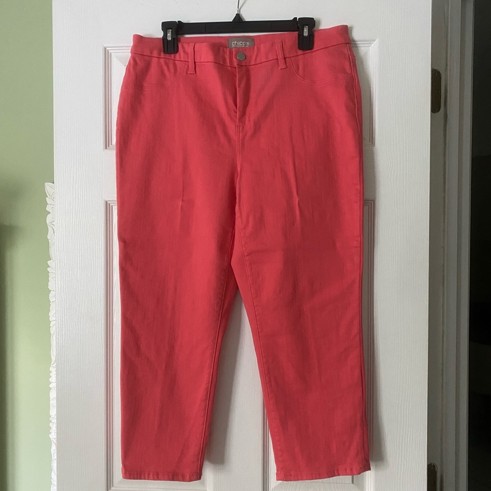 Chico's Orange/Coral capri jeans